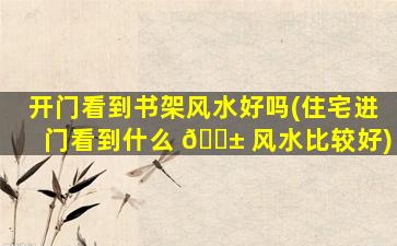 开门看到书架风水好吗(住宅进门看到什么 🐱 风水比较好)